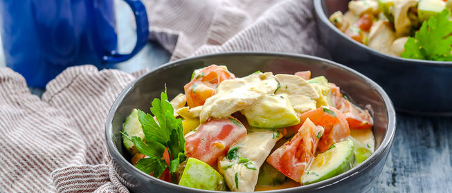 Быстрое рагу из кабачков с куриным филе