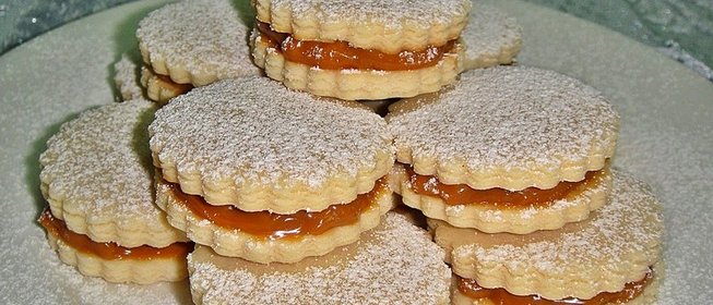 Песочное печенье со сгущенкой