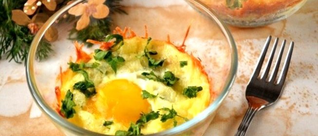 Запеканка с двойным сыром и яйцом