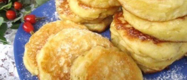 Постные оладьи с яблоками