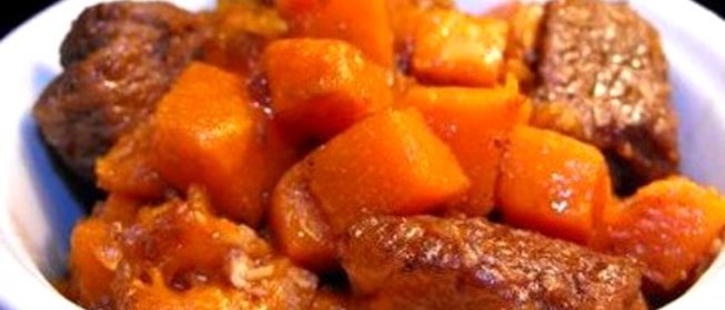 Рагу из говядины с тыквой и пивом