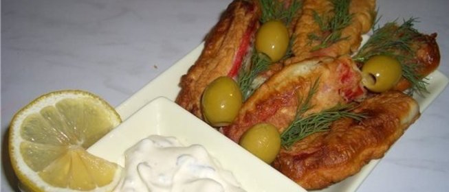 Крабовые палочки фаршированные в кляре