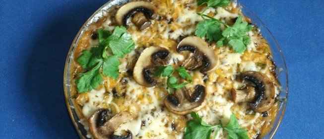 Запеканка из кабачков с грибами