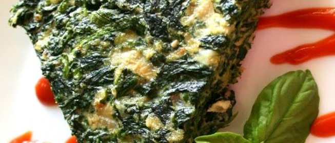 Омлет со шпинатом и сыром