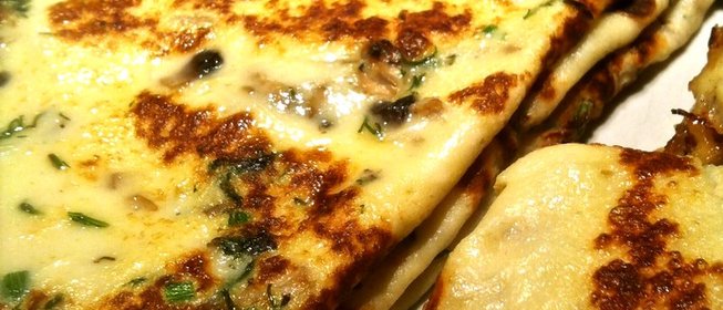 Нежные блинчики с грибовым припеком