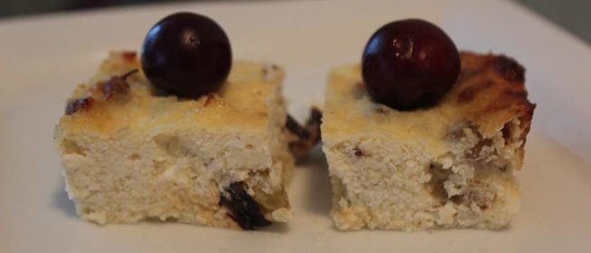 Творожная запеканка с сухофруктами без сахара