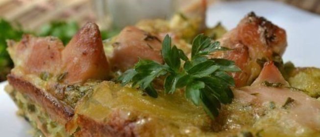 картофельная запеканка из куриных грудок