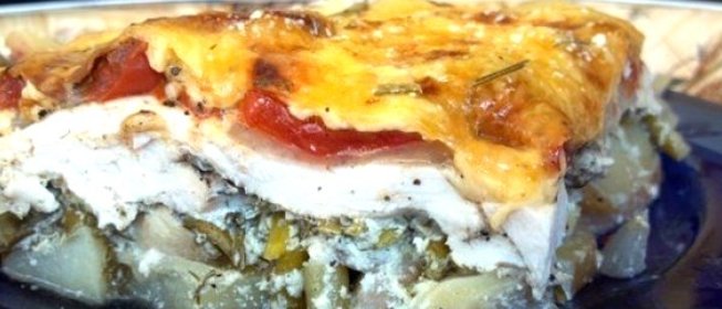 Куриная запеканка с картофелем и грибами «по-французски»