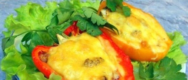 Перец, фаршированный говядиной и брокколи