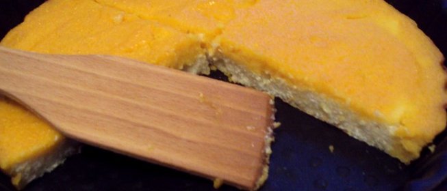 Творожная запеканка под тыквенным кремом