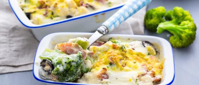 Запеканка с брокколи и цветной капустой