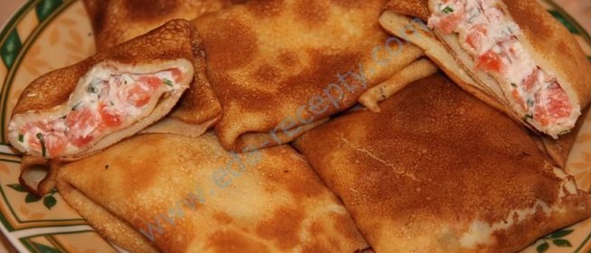 Блины с семгой и сыром