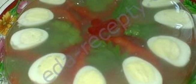 Перепелиные яйца в желе