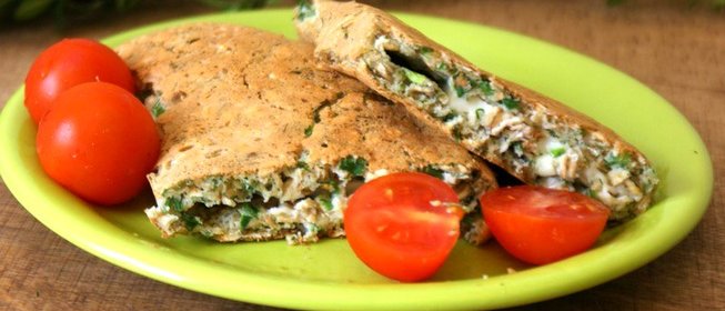 Геркулесовый омлет с сыром и зеленью