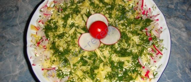 Салат Курортный с яичными блинами