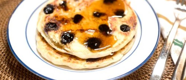 Кукурузные блины с черникой