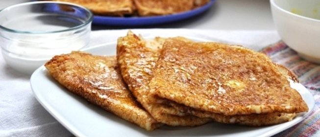 Блинчики на кефире, заваренные кипятком