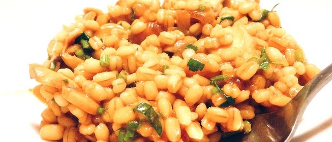 Ризотто «суровое» из перловки с грибами