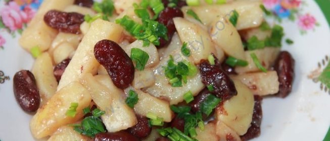 Тушеный картофель с фасолью