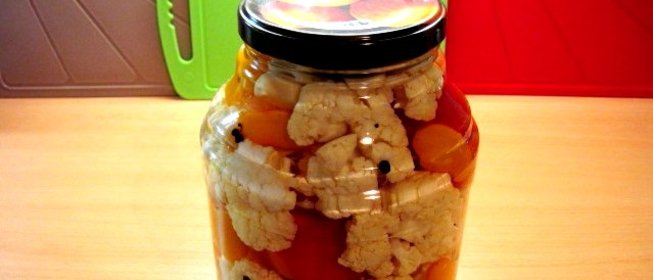 Маринованная цветная капуста на зиму в банках