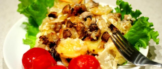 Картофель с шампиньонами