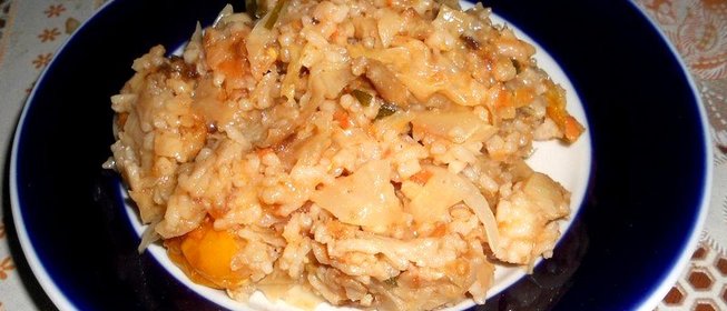 Капуста тушеная с рисом