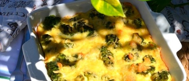 Запеканка с брокколи и фаршем