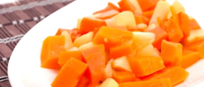 Запеченная тыква с яблоками