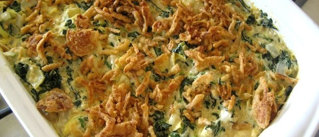 Запеканка из шпината и артишоков