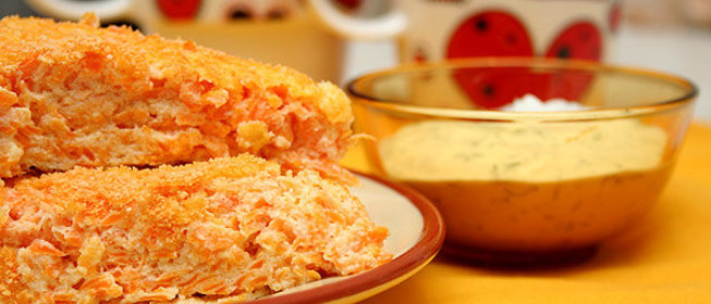 Морковная творожная запеканка