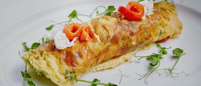 Омлет с крабом