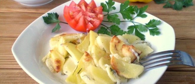 Картошка в кефире в духовке