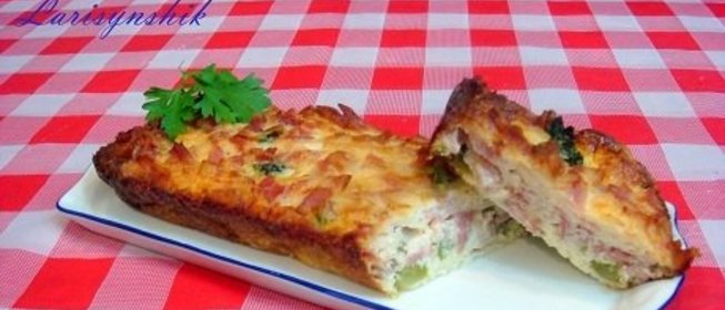 Запеканка из брокколи и бекона