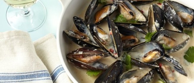 Мидии в кокосовом молоке по-тайски