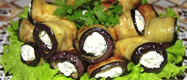 Баклажаны с творогом и чесноком