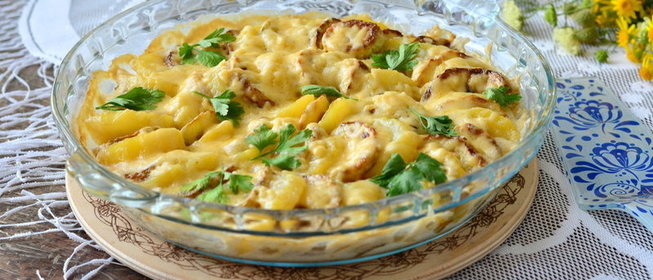 Запеканка из кабачка и картофеля