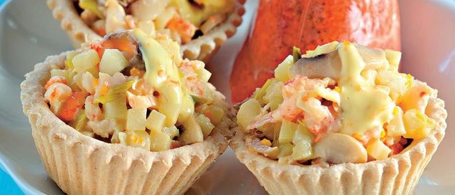 Закуска из омара с соусом из 15-летнего виски