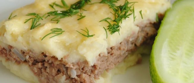 Картофельная запеканка с отварным мясом от Елены Бон