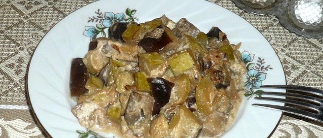 Рагу с баклажанами и кабачками