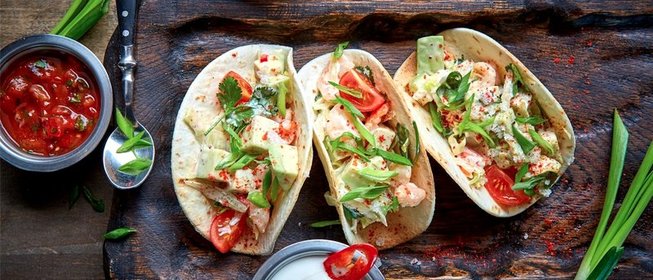 Такос с креветками