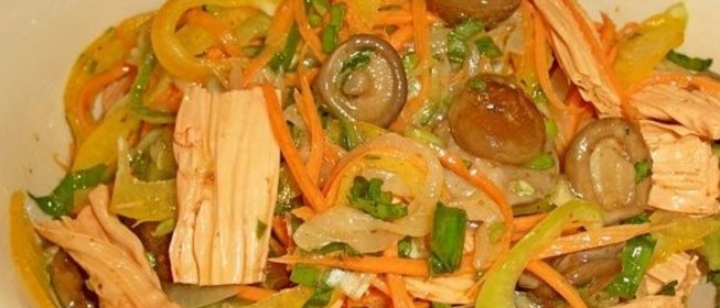 Спаржа с морковью по-корейски