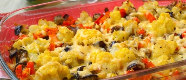 Запеканка из баклажанов и цветной капусты