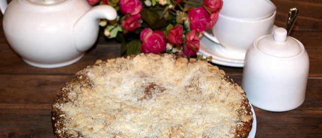 Творожная запеканка с песочным тестом