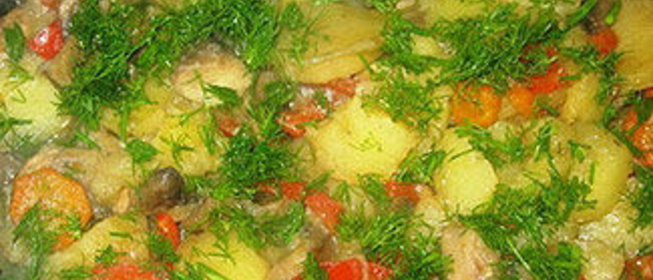 Тушеная картошка с грибами