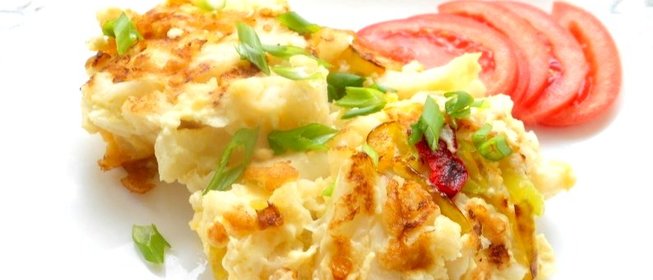 Цветная капуста с яйцом на сковороде