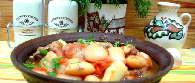 Свинина с фасолью и овощами