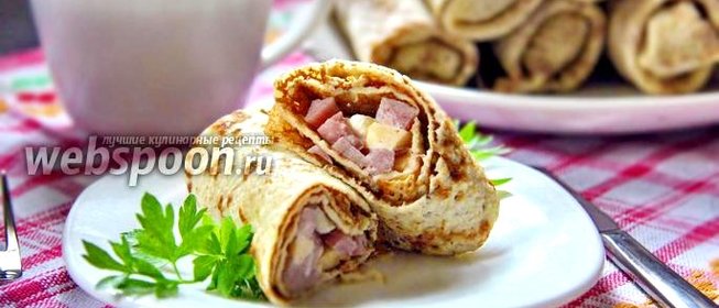 Блины с ветчиной и сыром