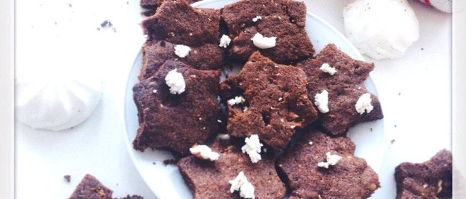 Шоколадное печенье с зефиром