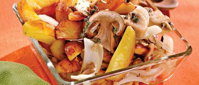 Картофель с грибами и тимьяном