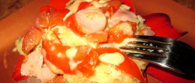 Запеканка из картофеля с сосисками